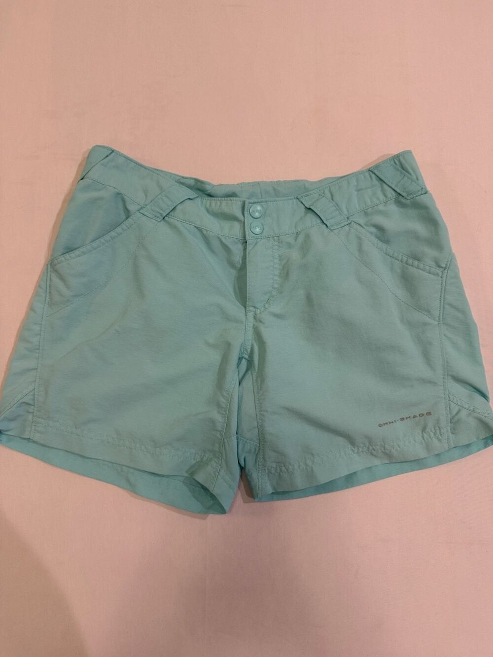 Columbia PFG Coral Point III Womens Small Teal Fishing Hiking Shorts Outdoor